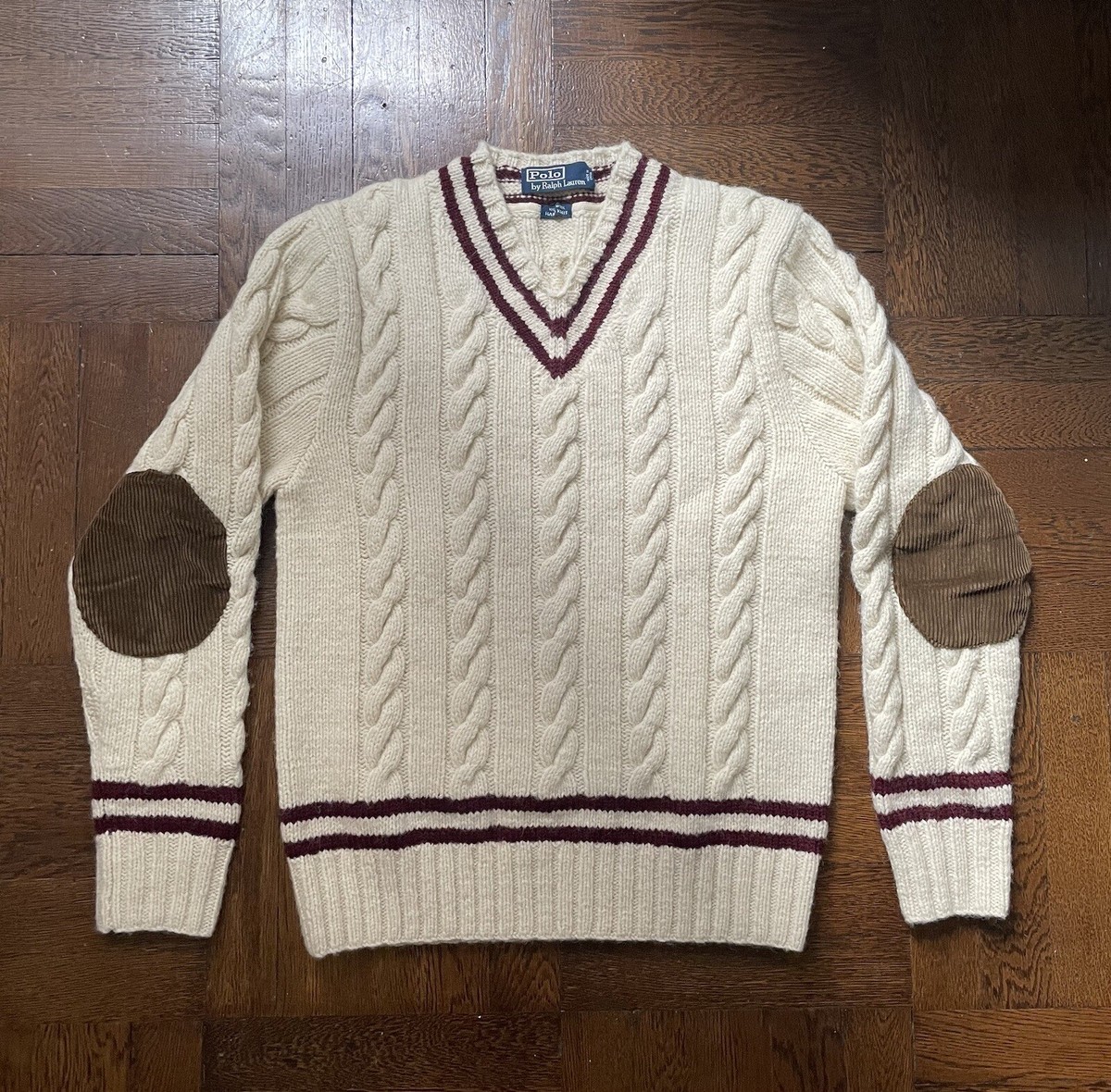 Vintage Polo Ralph Lauren Hand Knit Sweater - V Neck Tennis