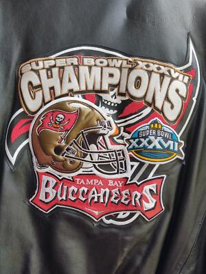 NFL Super Bowl Football Tampa Bay Buccaneers Reebok Leather Jacket