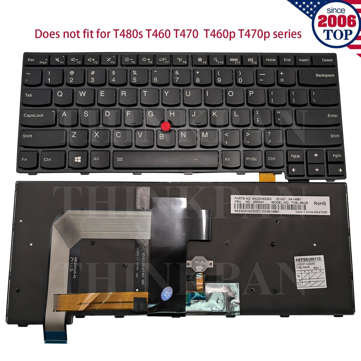 New US Backlit Keyboard Pointer for Lenovo Thinkpad T460s T470s