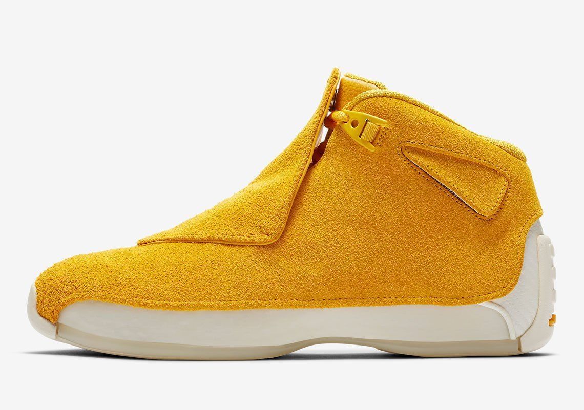 Nike Air Jordan 18 XVIII size 7.5. Yellow Ochre Suede. AA2494-701
