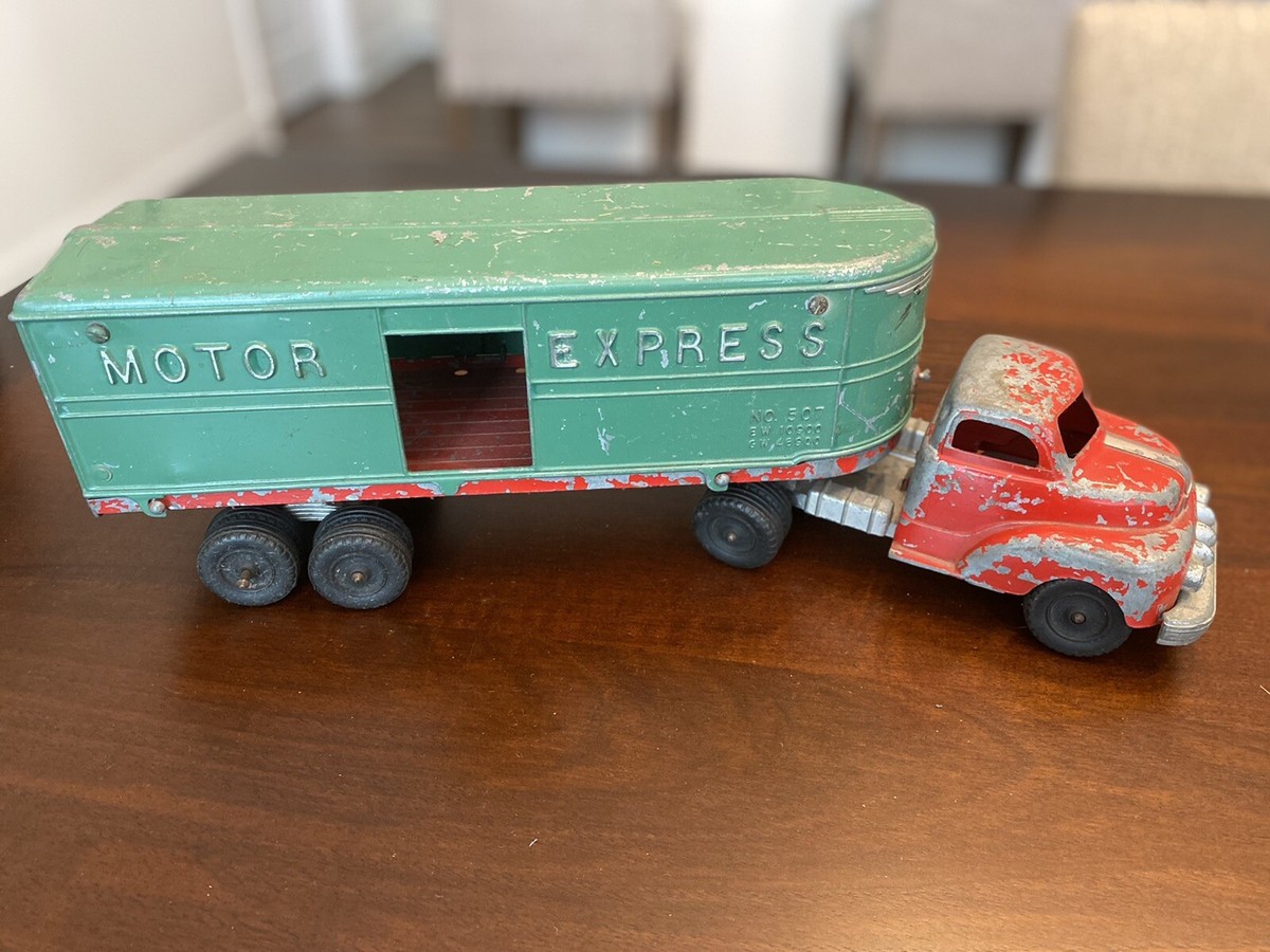 Vintage Hubley Toy Motor Express Semi Tractor Trailer Truck | eBay