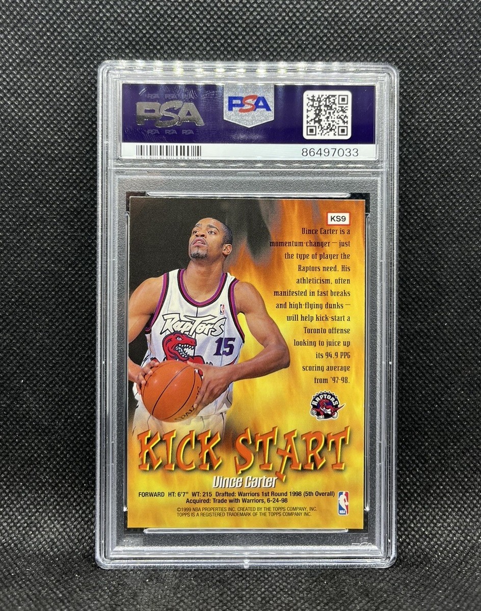 Vince Carter Rookie PSA 10 KICK START 1998 Topps Basketball Card