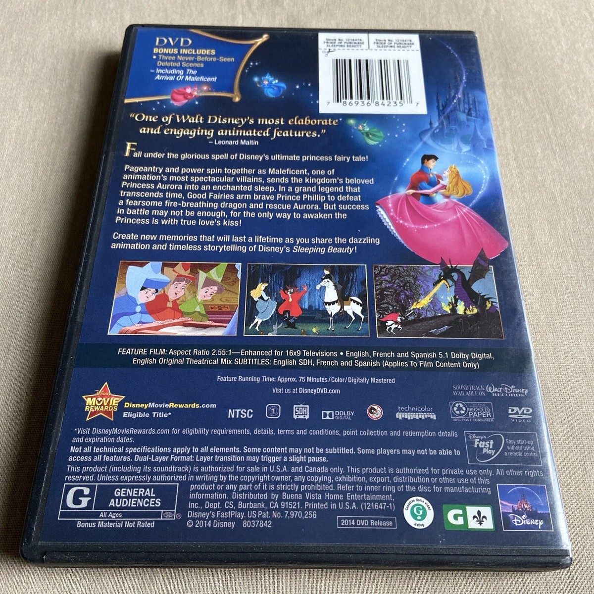 Walt Disney: Sleeping Beauty (DVD 1959) Animated Princess Aurora