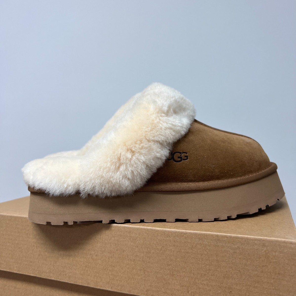 UGG Women's Disquette Slippers Chestnut Suede Upper 1122550-CHE | eBay
