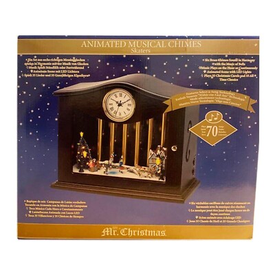Mr. Christmas ANIMATED MUSICAL CHIMES Skater Music Box 70 Songs