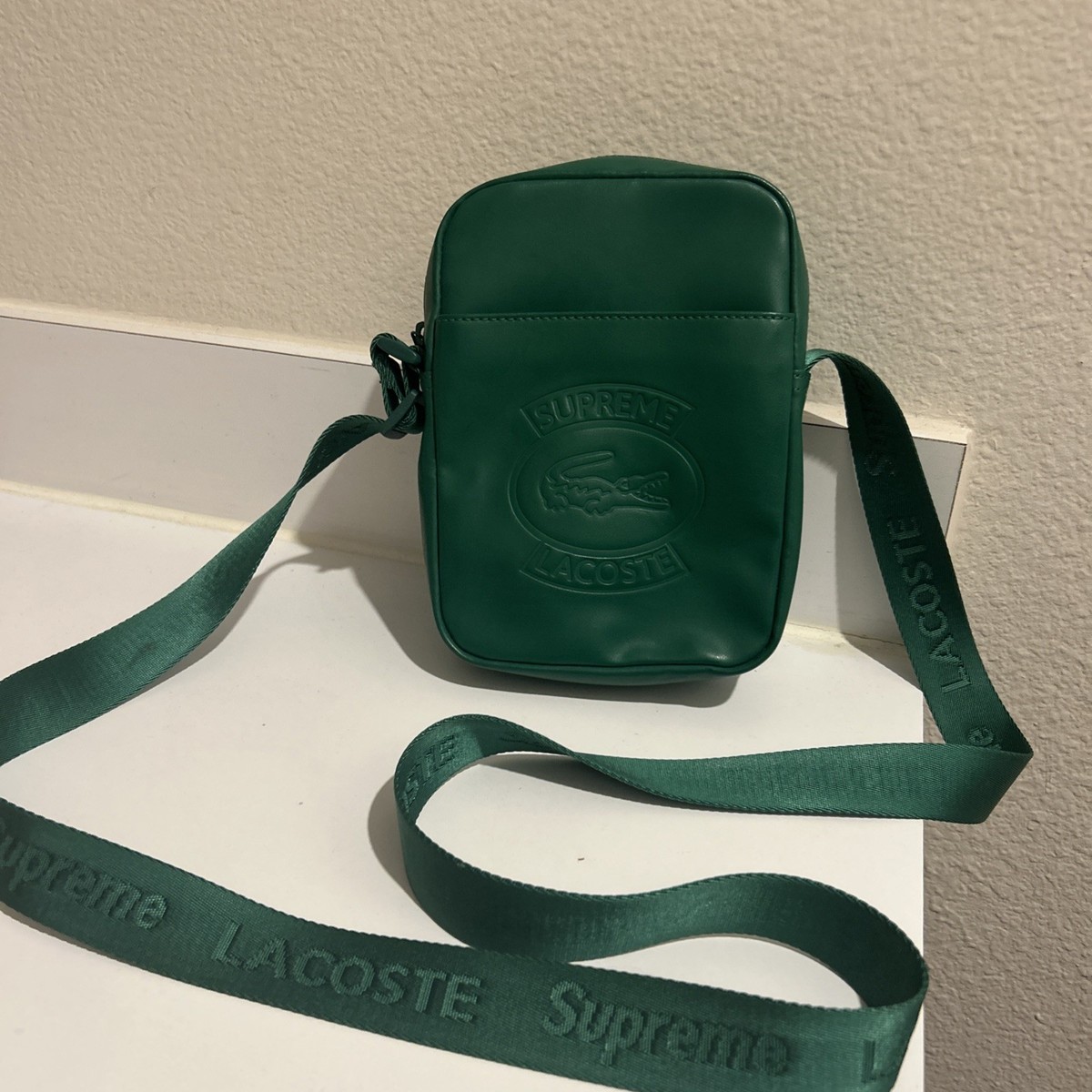 Green Supreme X Lacoste Shoulder Bag (SS18) | eBay