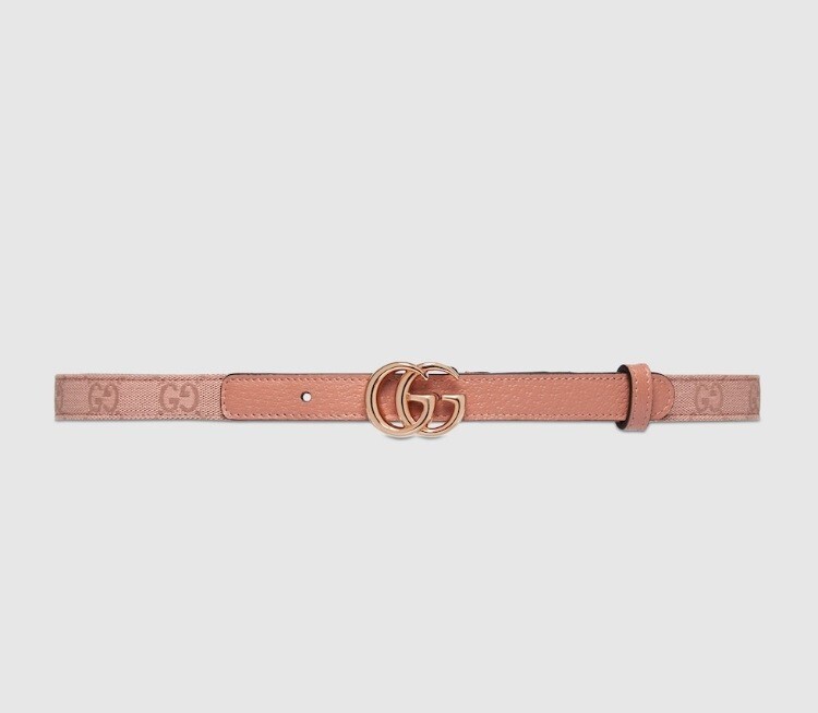 NEW Gucci Marmont GG supreme pink leather thin belt - size 100-40