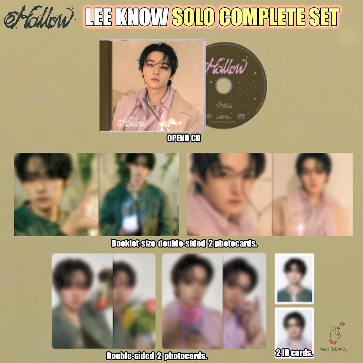 STRAY KIDS Hollow JAPAN SOLO ver. COMPLETE SET OPENED CD + 6CARDS