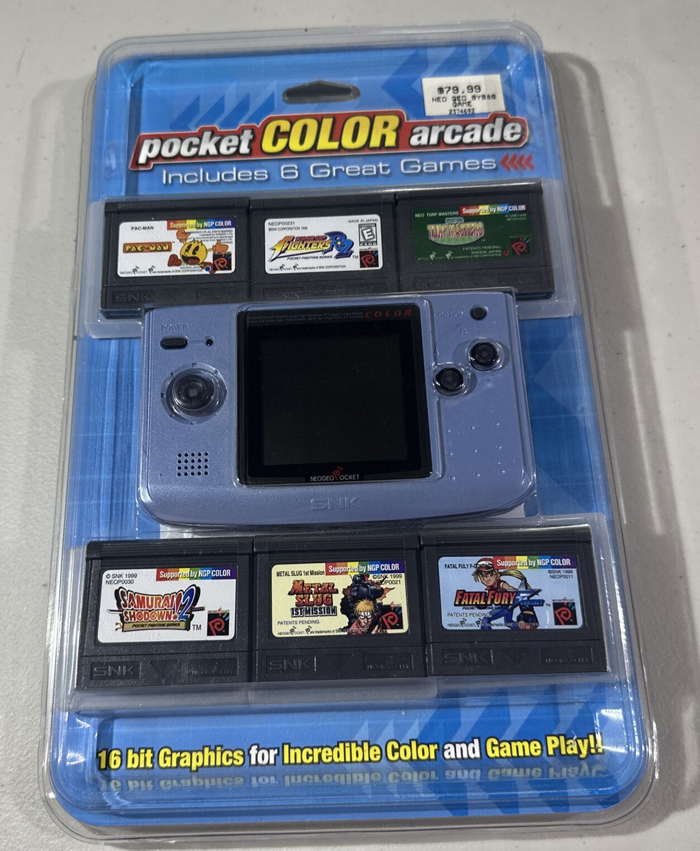 Neo Geo Pocket Color Arcade Console w/ 6 Games *NEW Factory Sealed