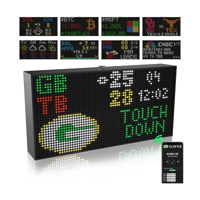 Glance LED Ticker - Customizable LED Display Sports Ticker, LED