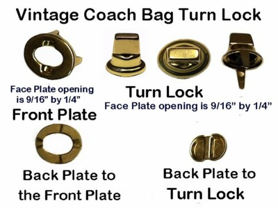 Old Style Coach Purse Turn Lock Hand Bag Replacement Part ~ Solid