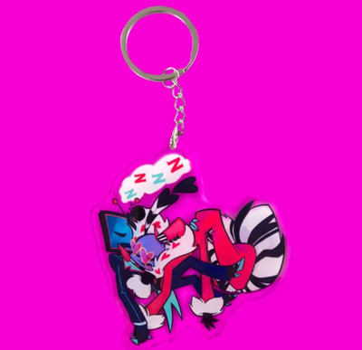 Hazbin Hotel Official After The Battle Keychain - Valentino And
