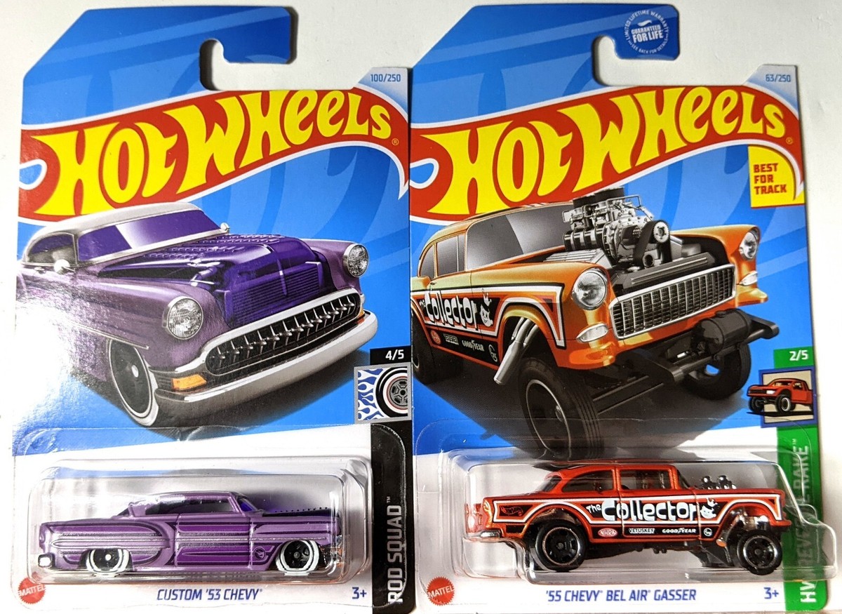 Hot Wheels 2024 Custom 53 Chevy Purple Treasure Hunt & '55 Chevy