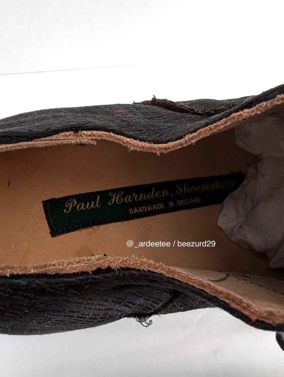 PAUL HARNDEN SHOEMAKERS SILK OVER LEATHER HEELED DERBY (BLACK, PH3