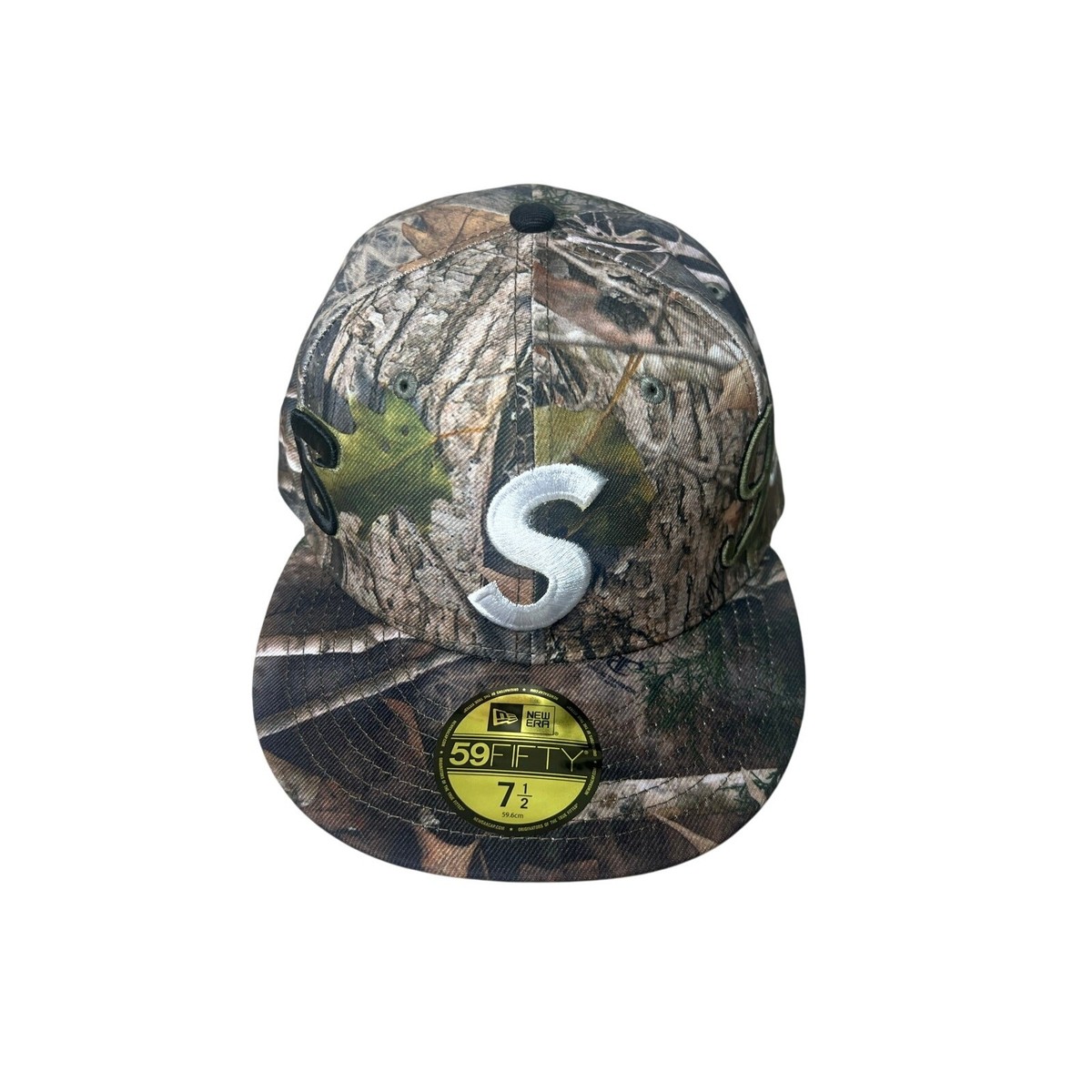 Supreme 7 1/2 RealTree Leaf Camo Multi S Logo Fitted Hat New Era