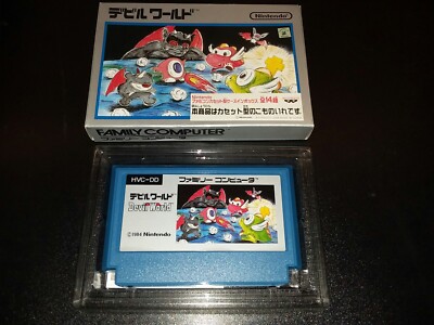 Devil World Container Famicom 1984 Japanese Version Complete Case