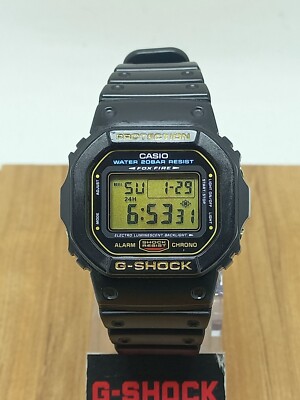 Casio G-Shock DW5600EG Gold Fox Fire Digital Black Watch Vintage