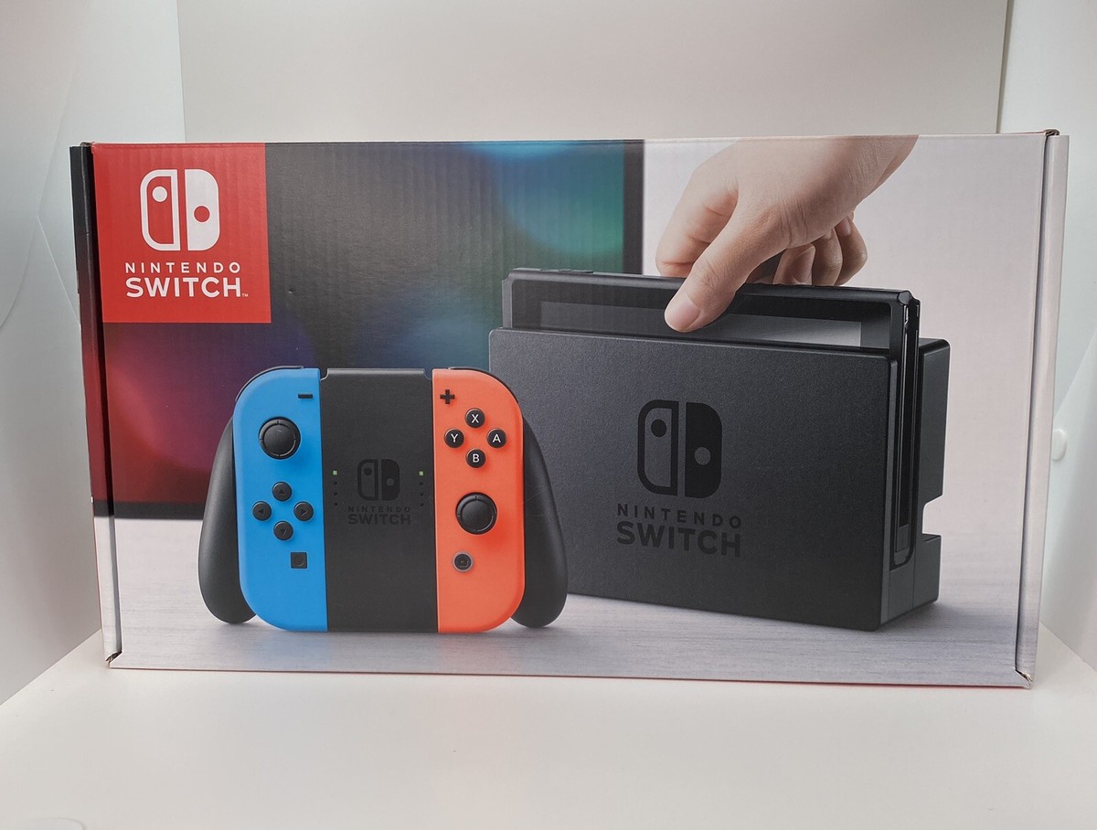 V1 Unpatched Nintendo Switch Red Blue Console Original Box Launch