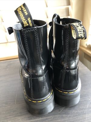 Womens Dr Martens Molly Size 7 Black Leather Chunky Platform Boots