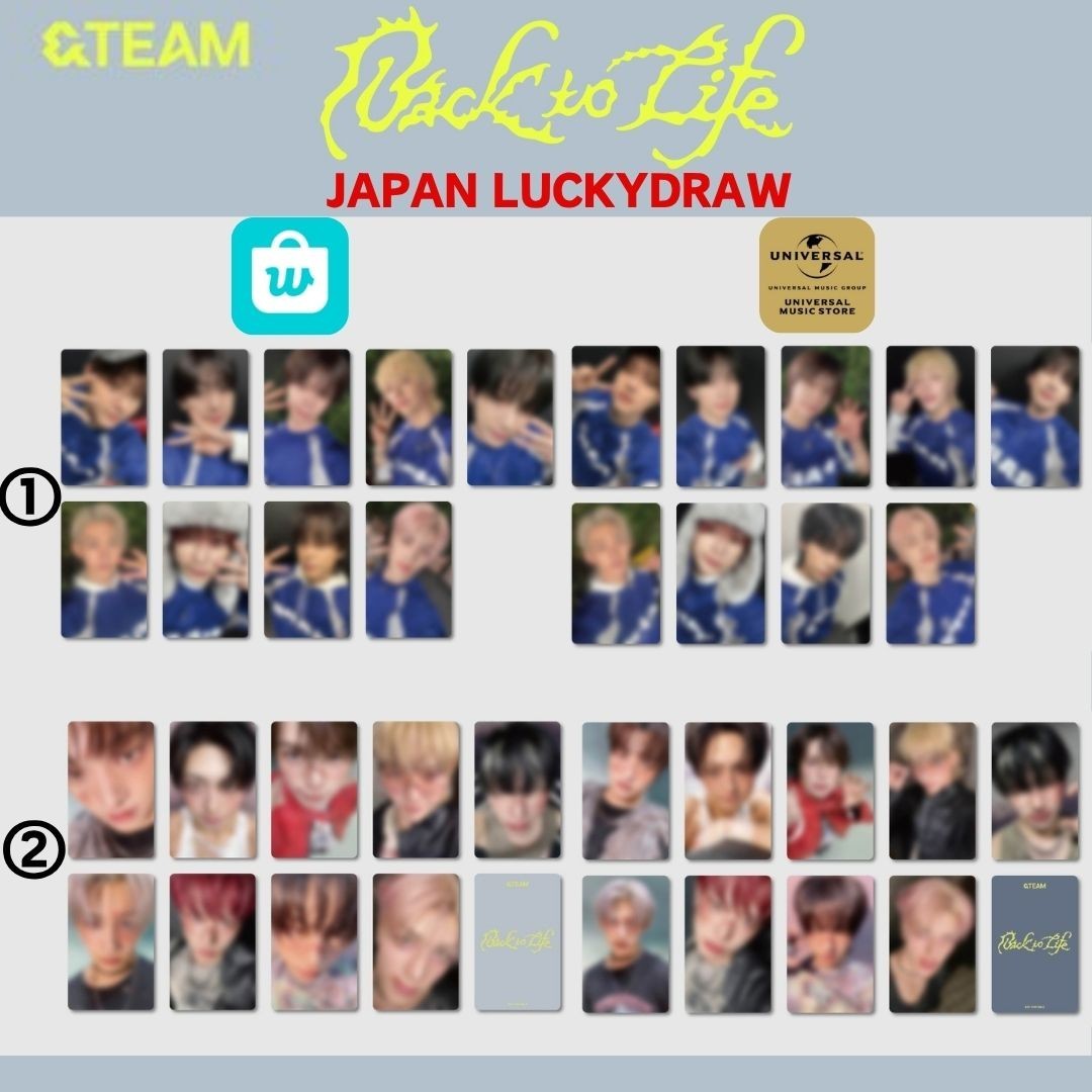 &TEAM Back to Life KR 1st Mini Album JAPAN Luckydraw photo card