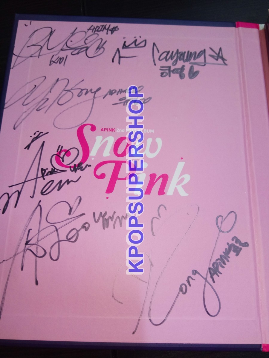 APink 2nd Mini Album - Snow Pink Autographed Signed Inside Front