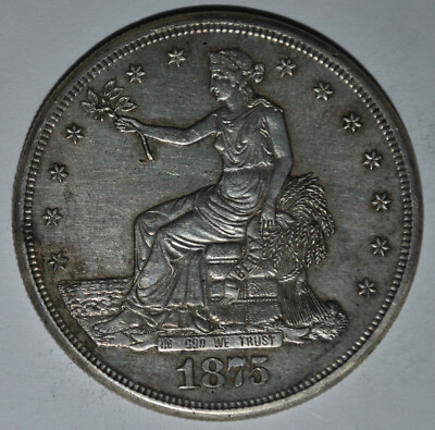 1875-S Trade Silver Dollar AU Details {{{{C605 | eBay