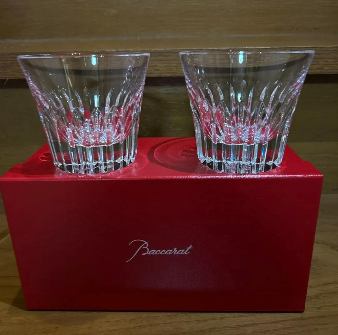 Baccarat Crysta Year Tumbler 2022 Crystal Rock Glass Set of 2 with