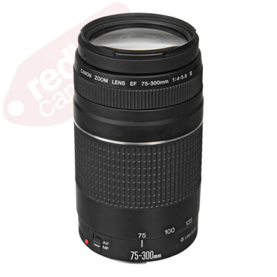 Canon EF 75-300mm f/4-5.6 III Lens + Filter Kit + Lens Hood + Cap