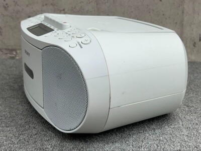 SONY CFD-S70 White CD Cassette Boombox AM FM Headphone Input Jack