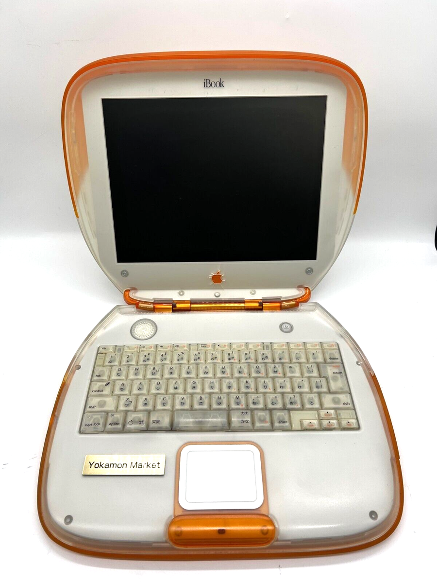 Vintage Apple Tangerine Clamshell iBook G3 300mhz Orange AC100V