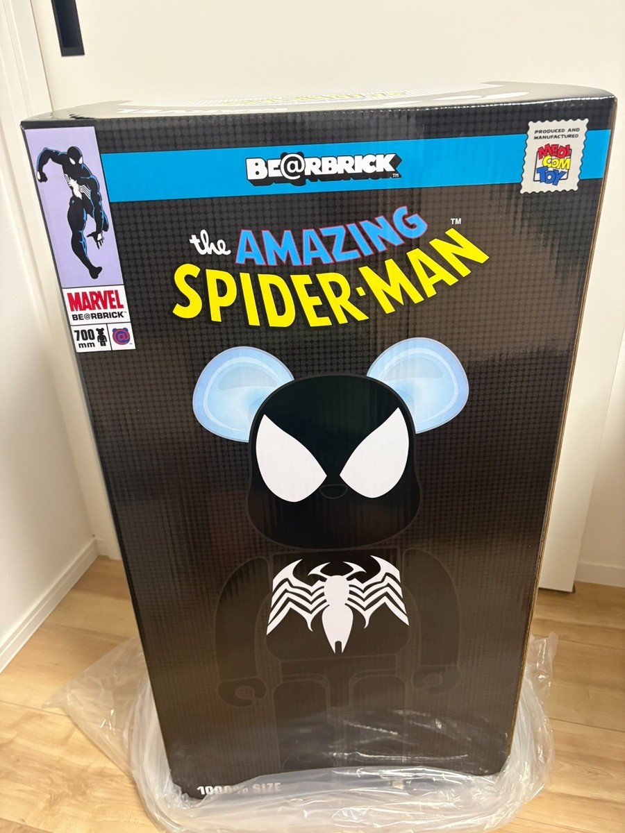 BE@RBRICK SPIDER MAN BLACK COSTUME 1000 % Medicom Toy BEARBRICK