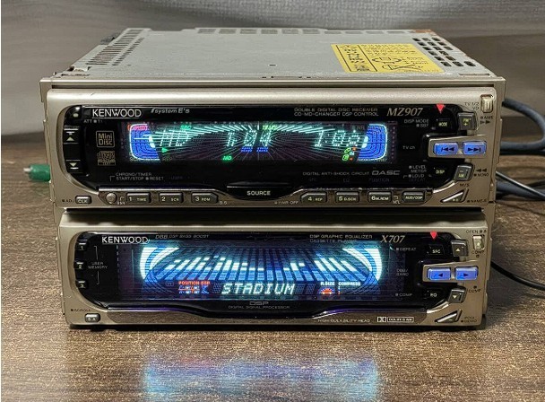 Kenwood MZ907 X707 1DIN CD MD Cassette Deck Player Set Working | eBay