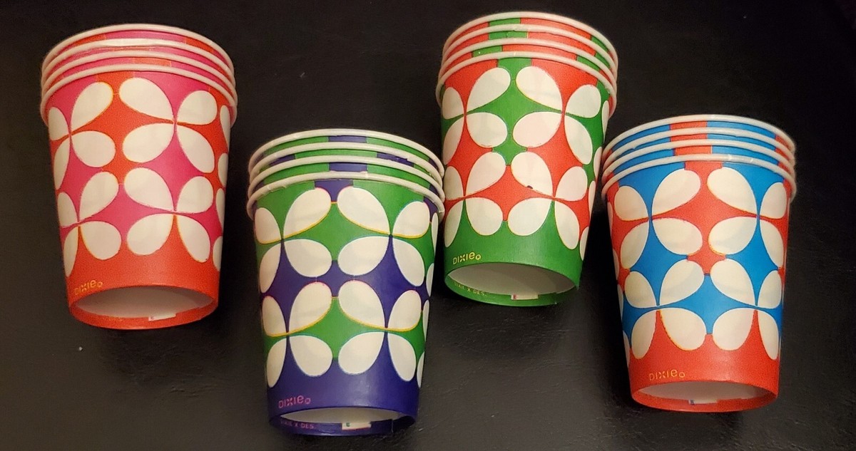 16 Vintage 70's 3oz. DIXIE CUPS #58 NOS Brand New! Butterfly