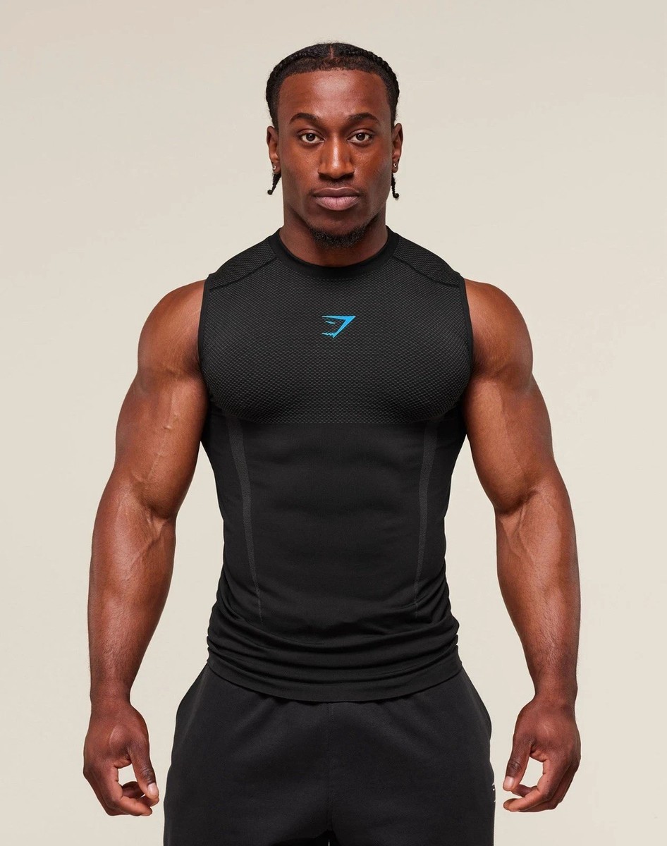 Gymshark Onyx 5.0 Midnight Black Tank Top Black/Black Large ✓ | eBay