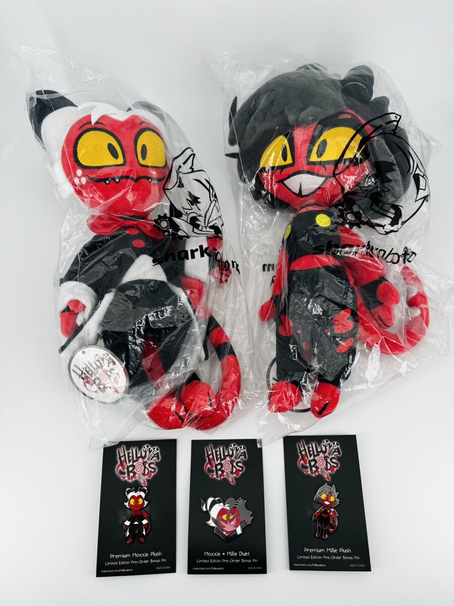 Premium Moxxie + Millie Plush Bundle + BONUS PINS - HELLUVA BOSS