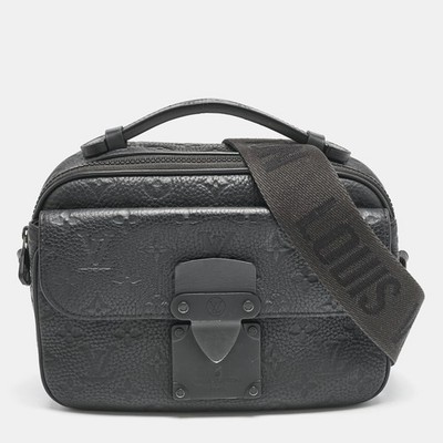 Louis Vuitton Black Monogram Taurillon Leather S Lock Messenger