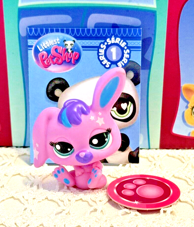 LITTLEST PET SHOP LPS G7 PINK & LILAC EAR UP BUNNY RABBIT #49 AS