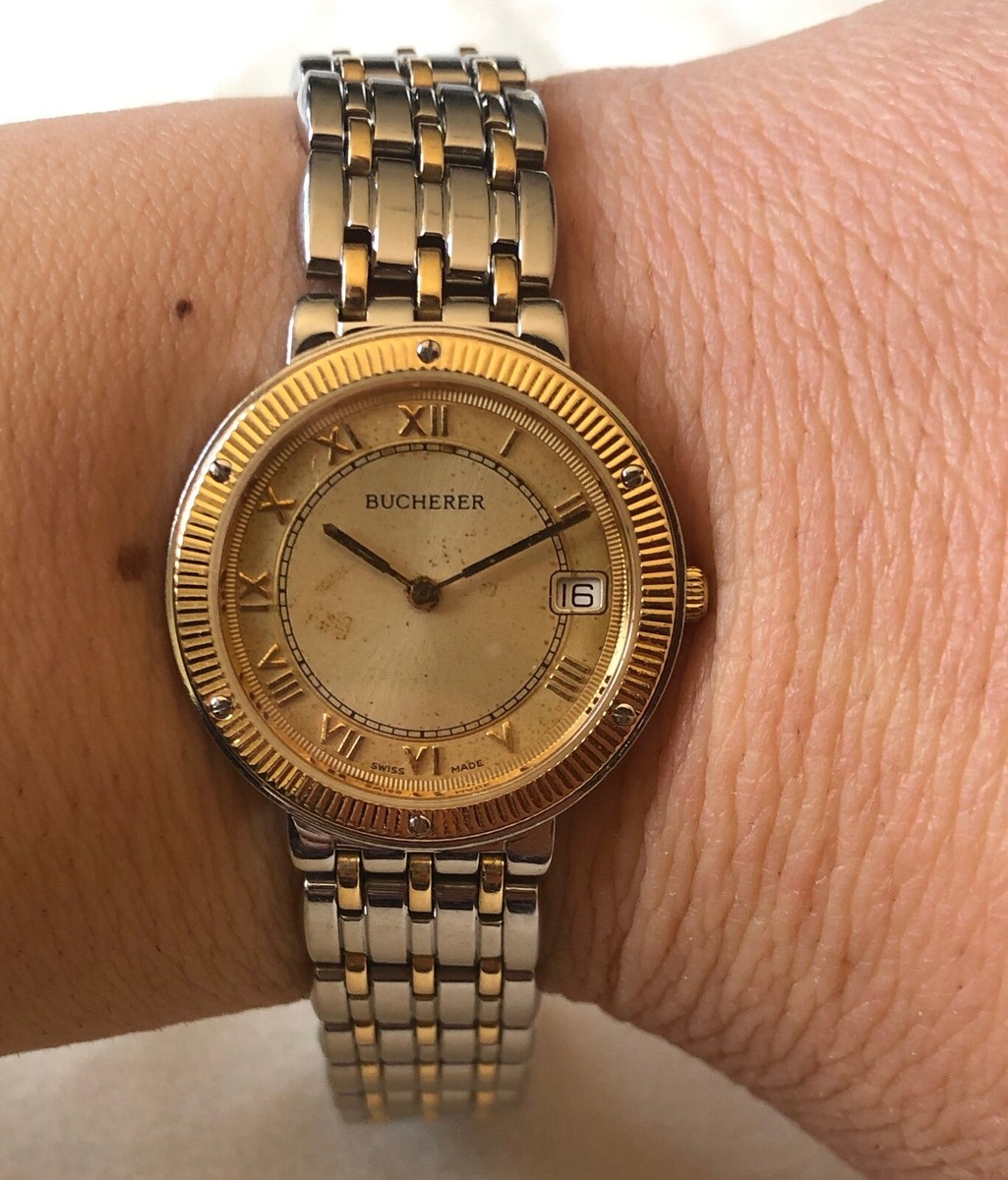 Bucherer Jubile Ladies 18k Gold & Stainless Steel Swiss Made Watch