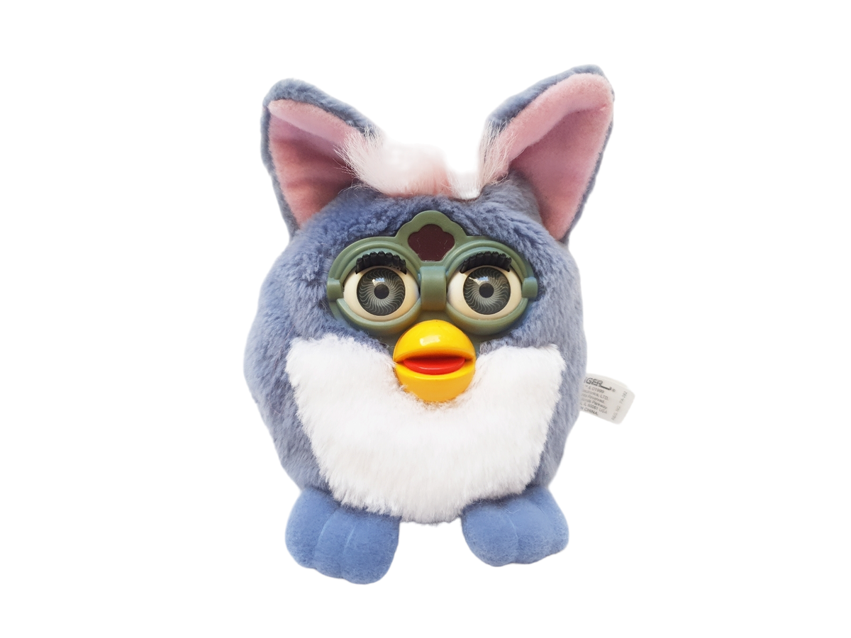 Furby buddies 1999 ELEPHANT beanbag furby buddy blue fur blue eyes
