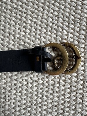 GUCCI GG Marmont Snake Gold Buckle Belt Gold/Brass With Leather