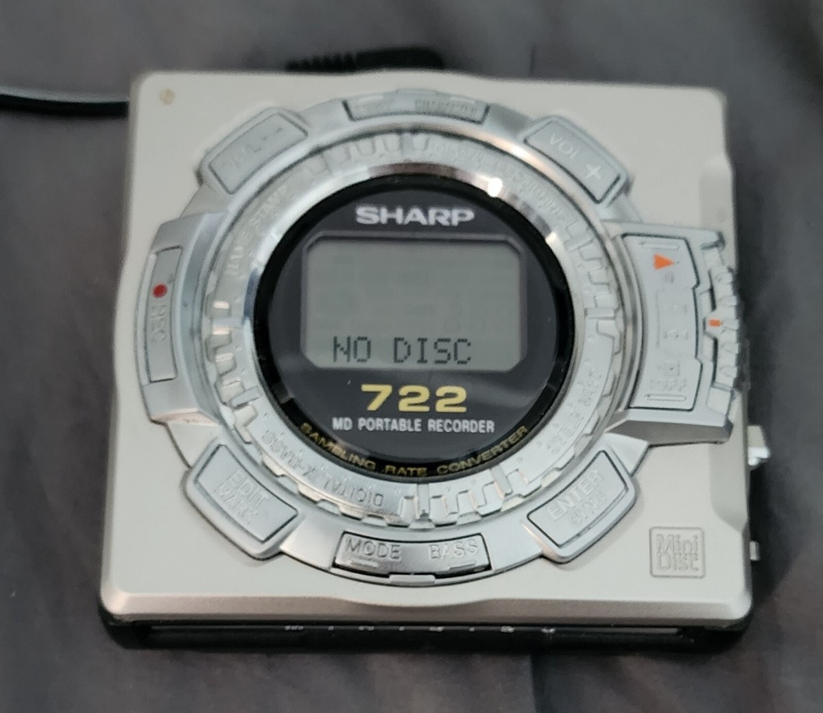 SHARP MD-MS722-S PORTABLE MINIDISC RECORDER Player - MD-MS722