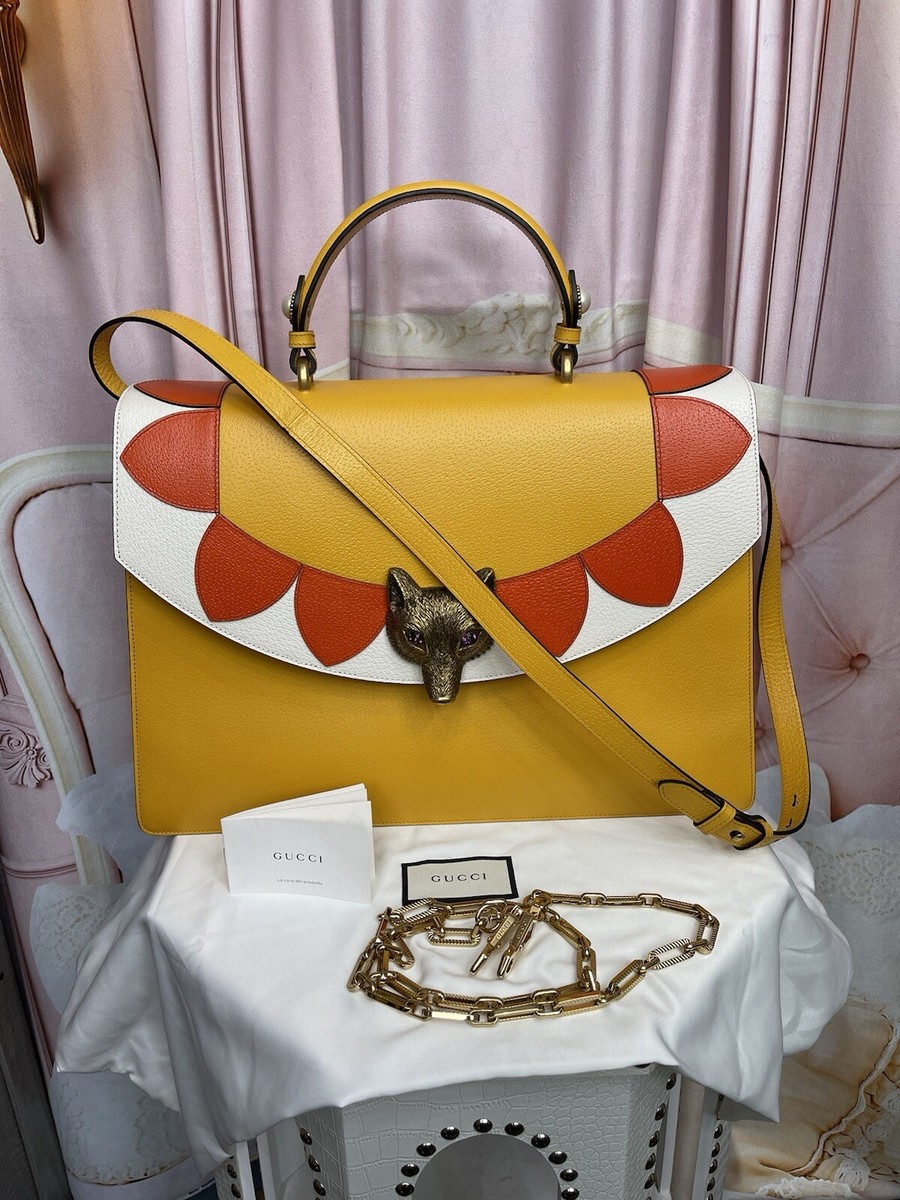 Gucci Fox Broche Color block Yellow Bag RARE ABSOLUTELY GORGEOUS