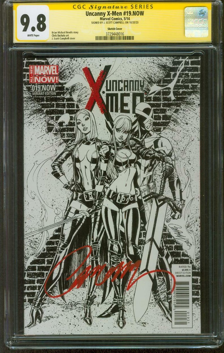 Uncanny X Men 19 CGC 9.8 SS J Scott Campbell Sketch Variant Marvel
