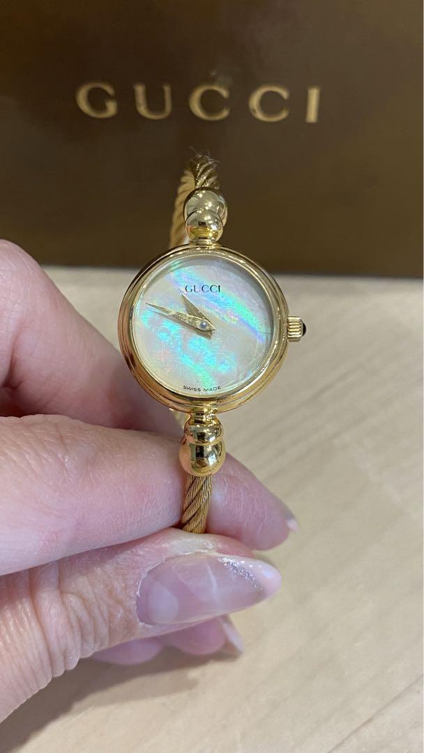 GUCCI 2700.2L Gold Ivory Dial Qz Bangle Vintage Watch | eBay