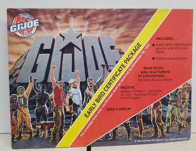 1997 GI Joe Convention Early Bird Certificate- Near Mint- with 4