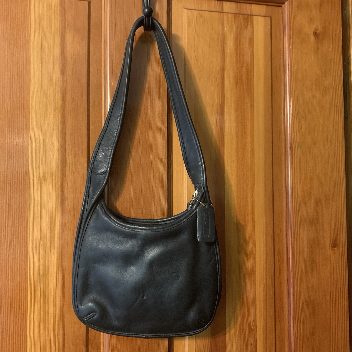 Vintage Coach Ergo Mini Zip Black leather shoulder bag 9020 | eBay