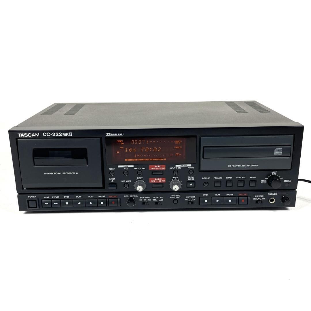 Tascam CC-222 MKII Analog CD Recorder / Cassette Deck Black Good