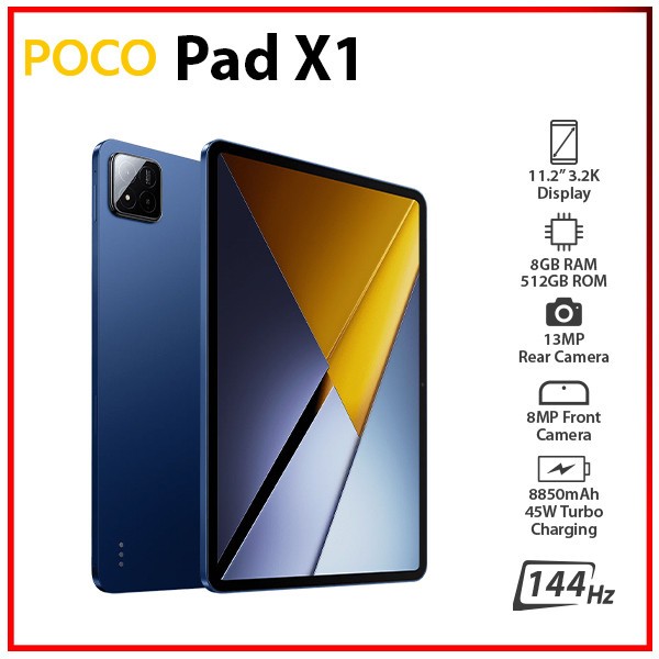 Wi-Fi) Xiaomi POCO Pad X1 8GB+512GB BLUE Octa Core Global Android