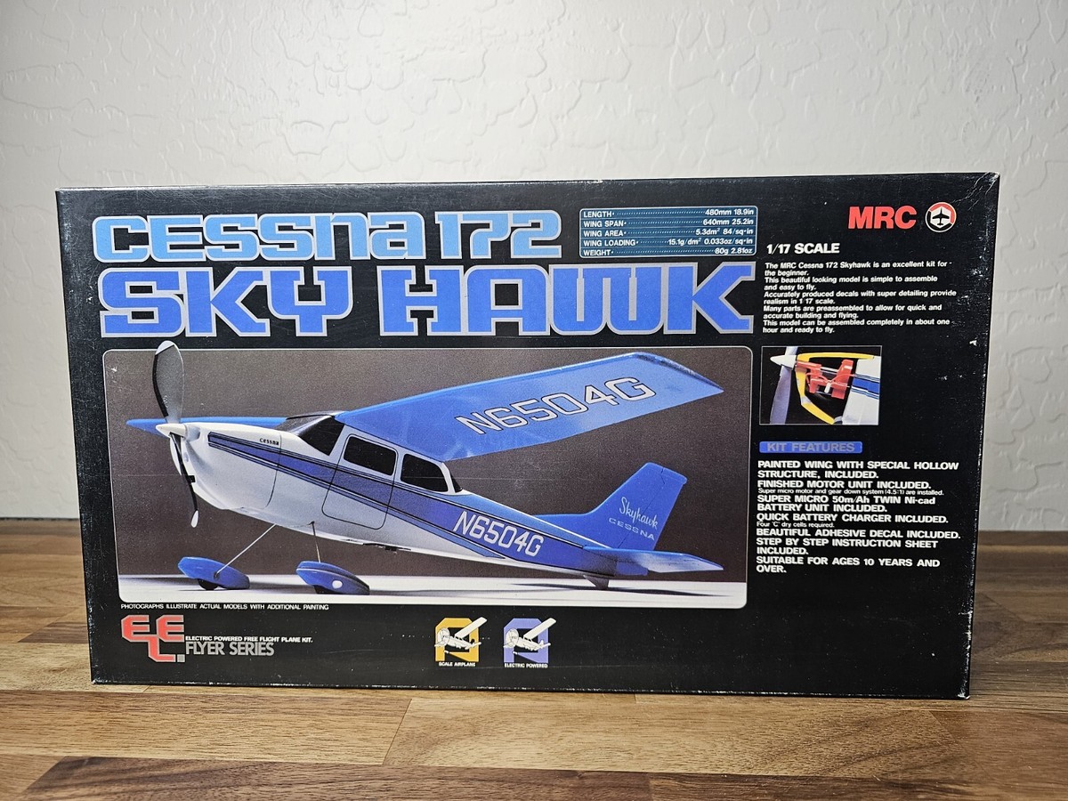 MRC Cessna 172 Sky Hawk 1/17 Scale Electric RC Plane Kit Made In