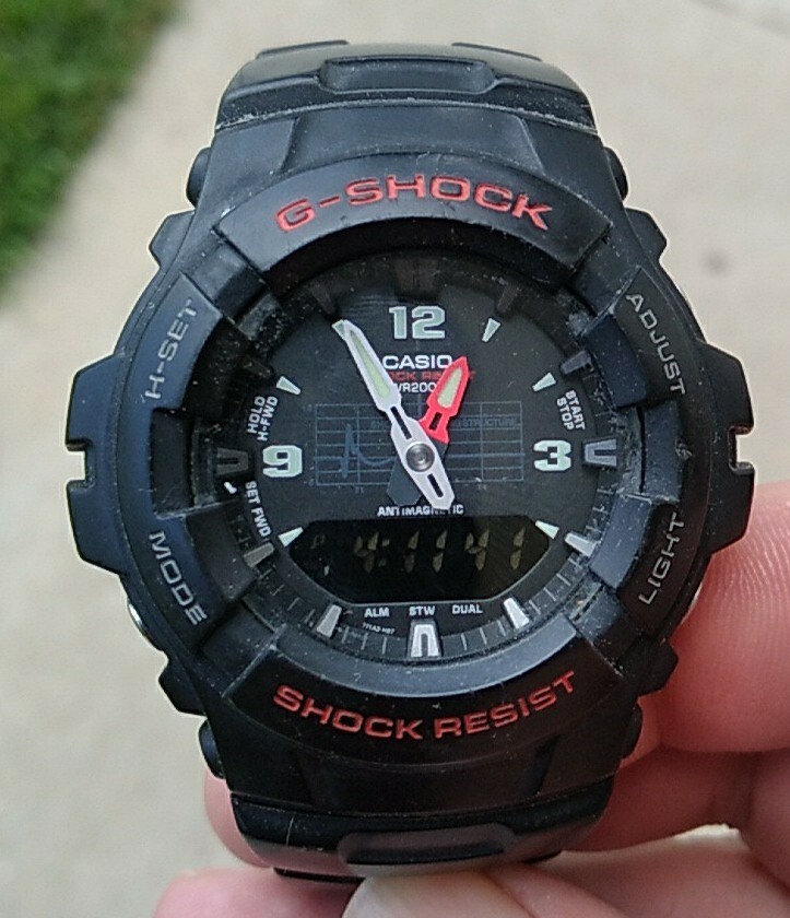 Casio Men's G100-1BV G-Shock Digital Black Resin Watch